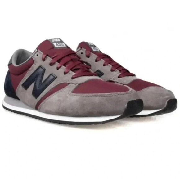 New Balance 420 Gray Red Running  Shoes Sneakers Suede Size 7 - Picture 1 of 11